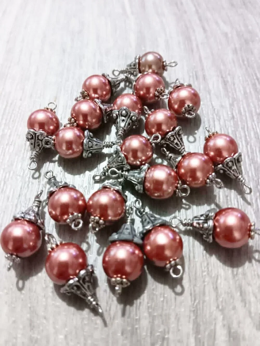 10mm Glass Pearl Bead Charms